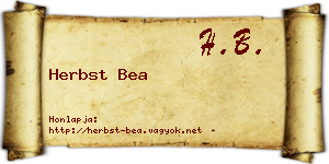Herbst Bea névjegykártya